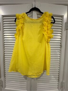 Vine & Love Yellow Ruffle Sleeveless Top